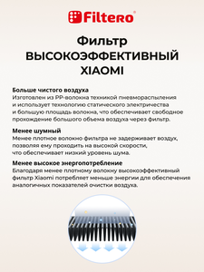 Filtero FTA 08 фильтр для воздухоочистителя Xiaomi Smart Air Purifier 4, фиолетовый