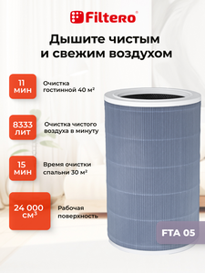 Filtero FTA 05 фильтр для воздухоочистителя Xiaomi MI Air purifier 2s, серый