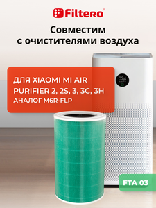 Filtero FTA 03 фильтр для воздухоочистителя Xiaomi MI Air purifier 2s, зеленый